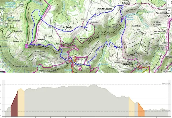 Randonnée  au départ de DIO et VALQUIERES