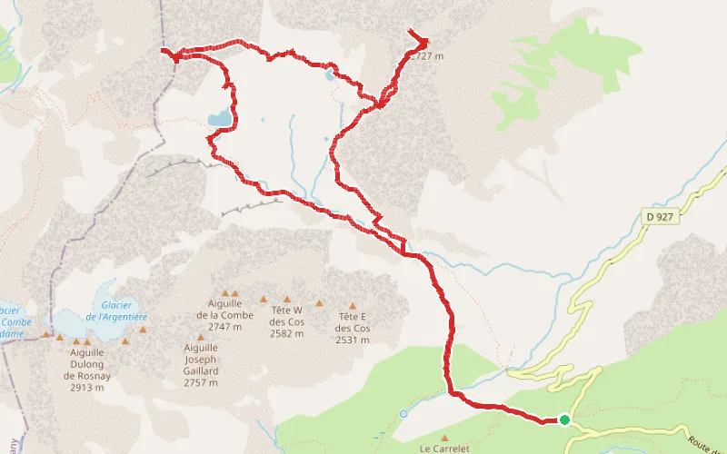 Tracé du parcours Cime et Lac du Sambuis et Lac de la Croix