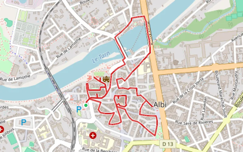 Tracé du parcours Albi et son histoire