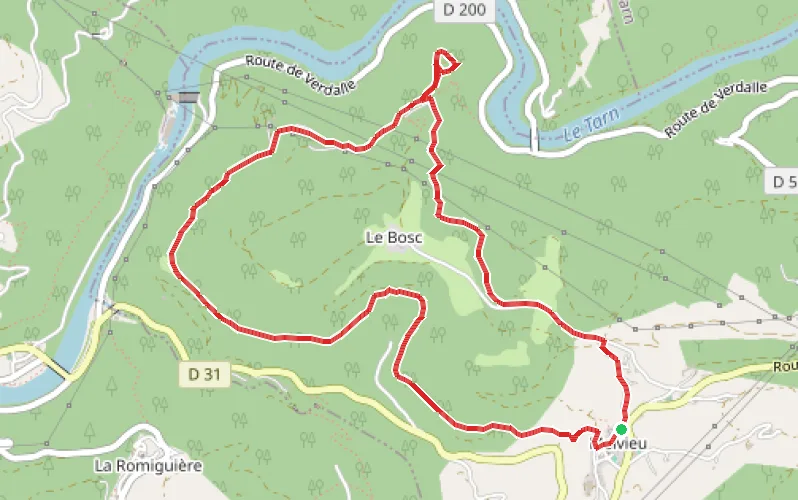 Tracé du parcours La Chapelle Notre-Dame du Désert depuis Melvieu