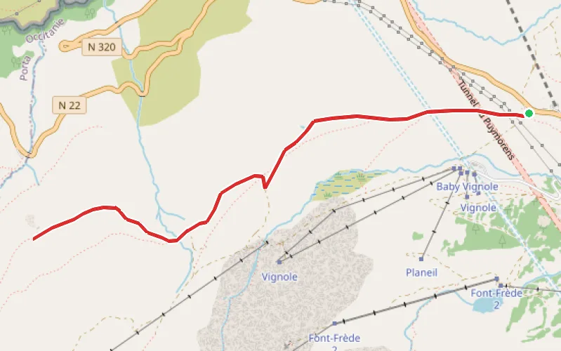 Tracé du parcours Les mines de Puymorens ou Pimorent
