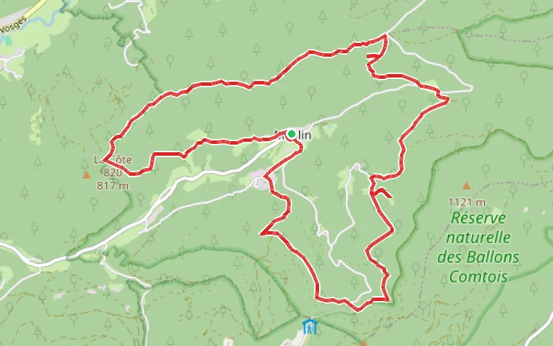 Tracé du parcours Autour de Miellin