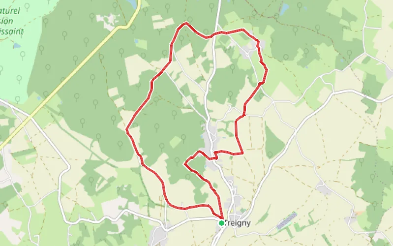 Tracé du parcours Les bois aux légendes