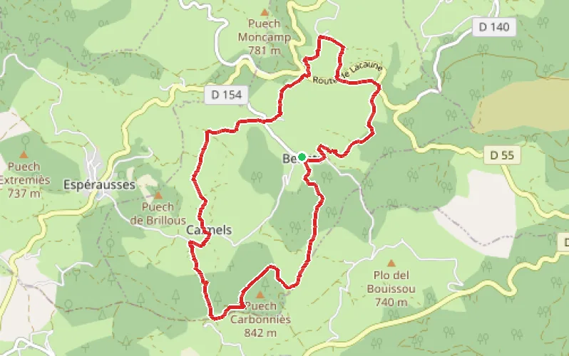 Tracé du parcours Le Puech dels Carboniès