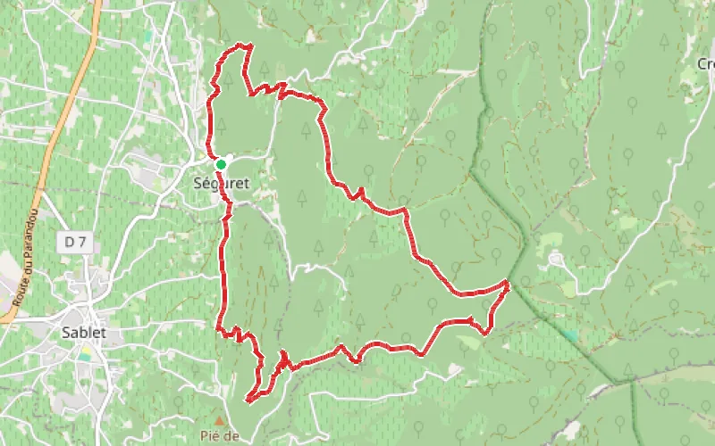 Tracé du parcours Vallon de Prébayon et Notre-Dame d'Aubusson
