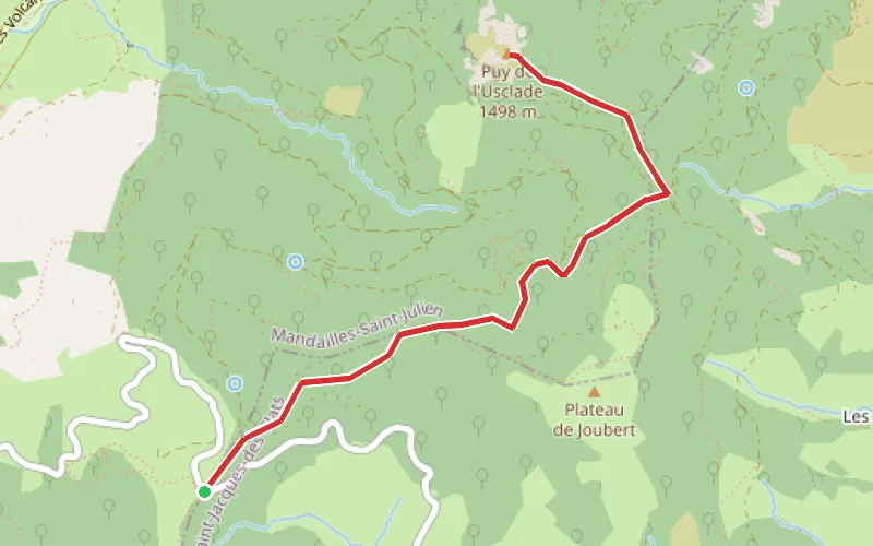 Tracé du parcours Le Puy de l'Usclade depuis le Col du Pertus