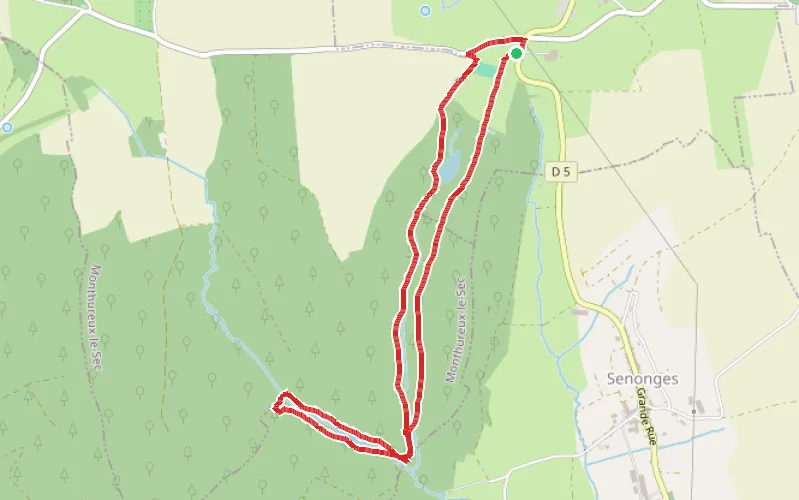 Tracé du parcours Le sentier des vieux étangs d'Esley