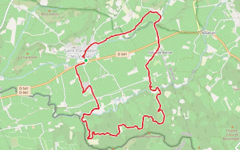 Tracé du parcours Boucle par Notre-Dame de Santé et le Château d'Urdy