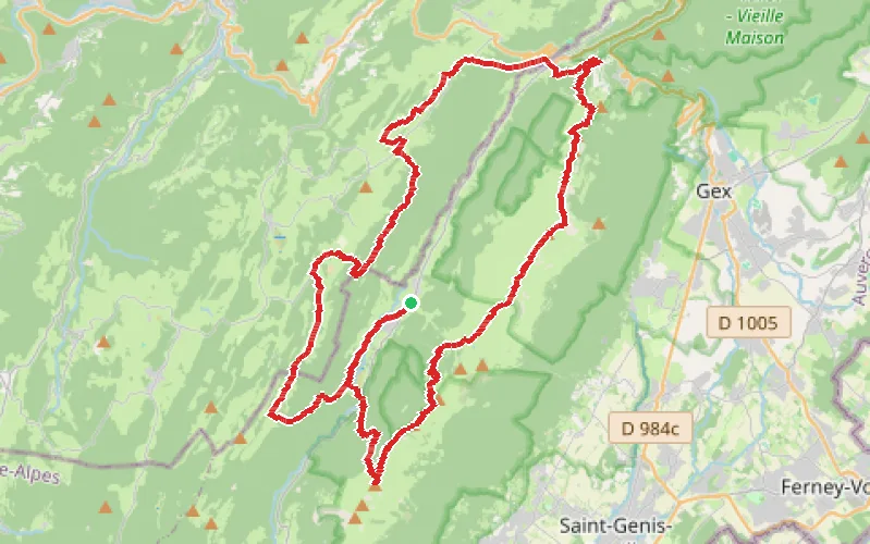 Tracé du parcours De la Valserine enchanteresse au sommet du Jura depuis Lélex