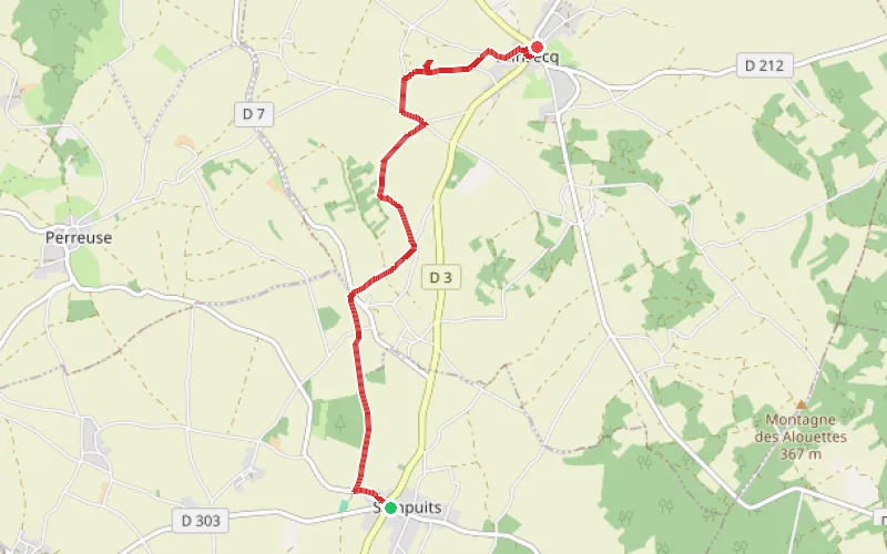 Tracé du parcours Les Quatre Arpents