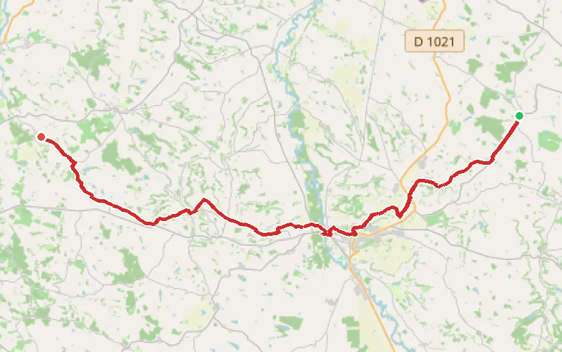 Tracé du parcours Castet Arrouy - Castelnau-sur-l'Auvignon