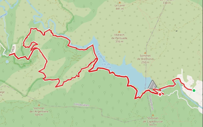Tracé du parcours Vers la Chartreuse de la Verne