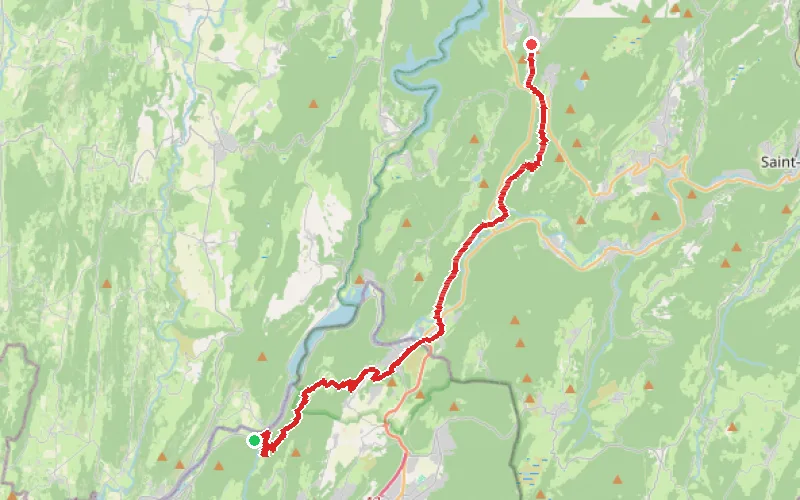 Tracé du parcours Coiselet - Moirans-en-Montagne