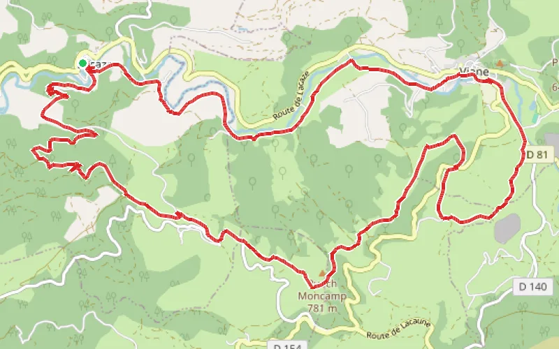 Tracé du parcours Lacaze Viane