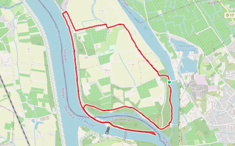 Tracé du parcours L'île de l'Oiselet