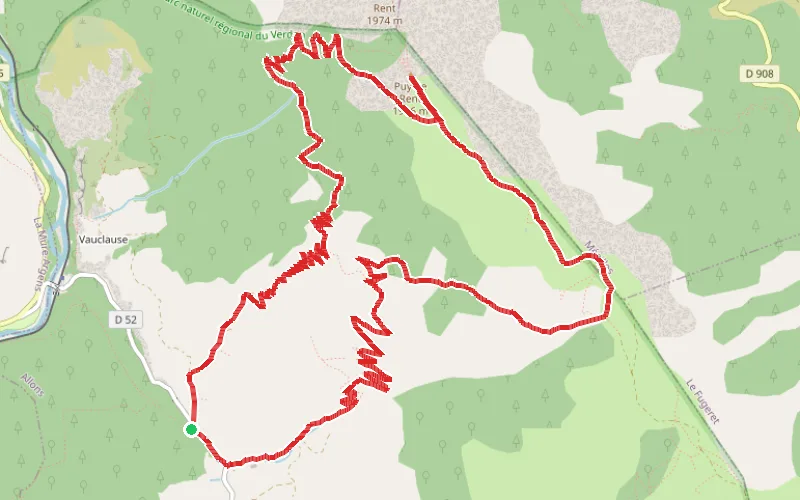 Tracé du parcours Puy de Rent