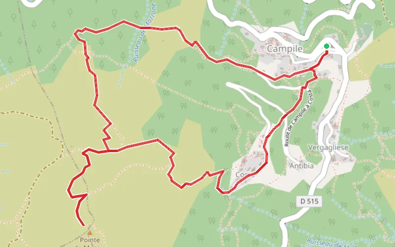 Tracé du parcours Boucle de Monte Castellare