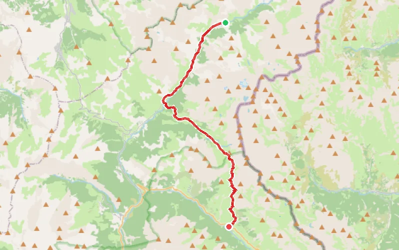 Tracé du parcours Maljasset - Larche