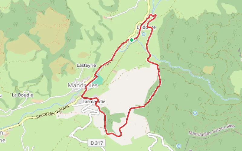 Tracé du parcours De Larmandie à Liadouze