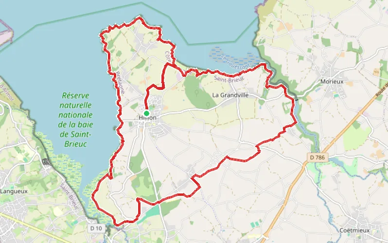 Tracé du parcours Autour de Hillion