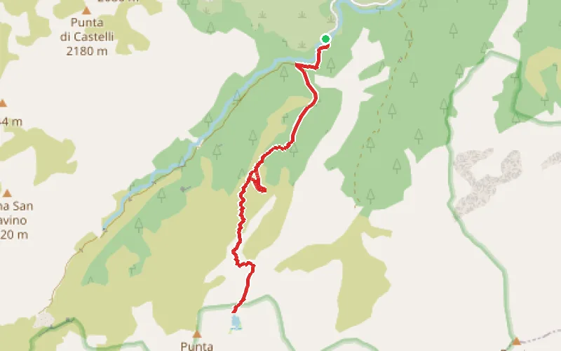 Tracé du parcours Lavu del'Oriente et Bergerie de Timozzu