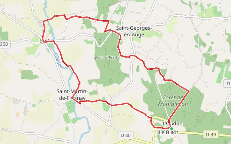 Tracé du parcours Panorama sur l'Oudon