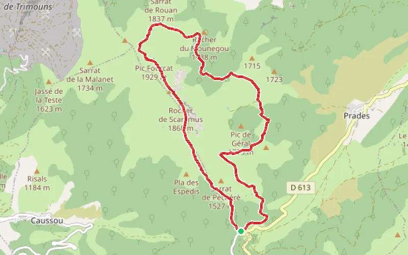 Tracé du parcours Pic Fourcat