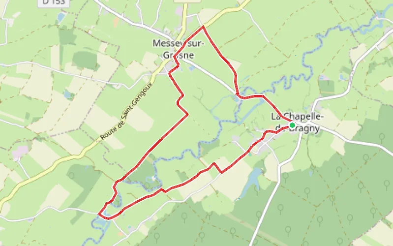 Tracé du parcours Une boucle au départ de La-Chapelle-de-Bragny