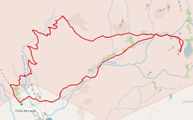 Tracé du parcours Lac de la Cula en boucle