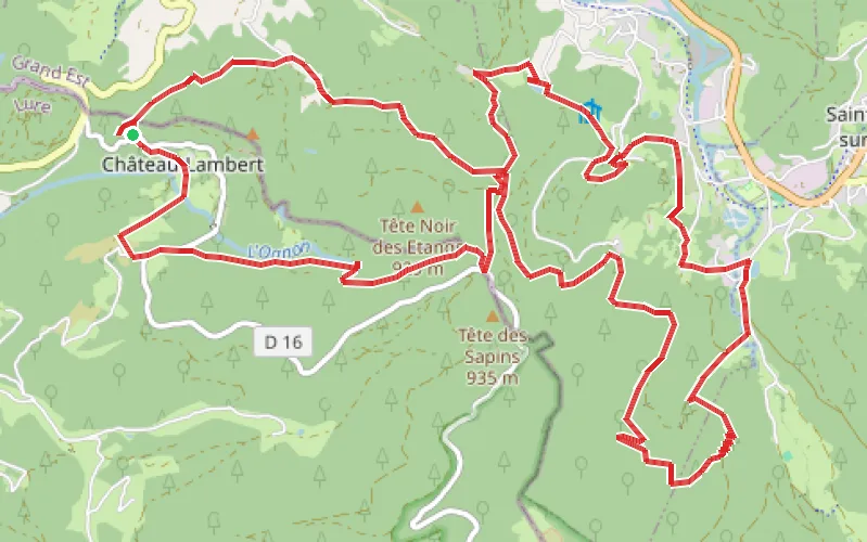 Tracé du parcours Du Col des Croix à Fresse-sur-Moselle
