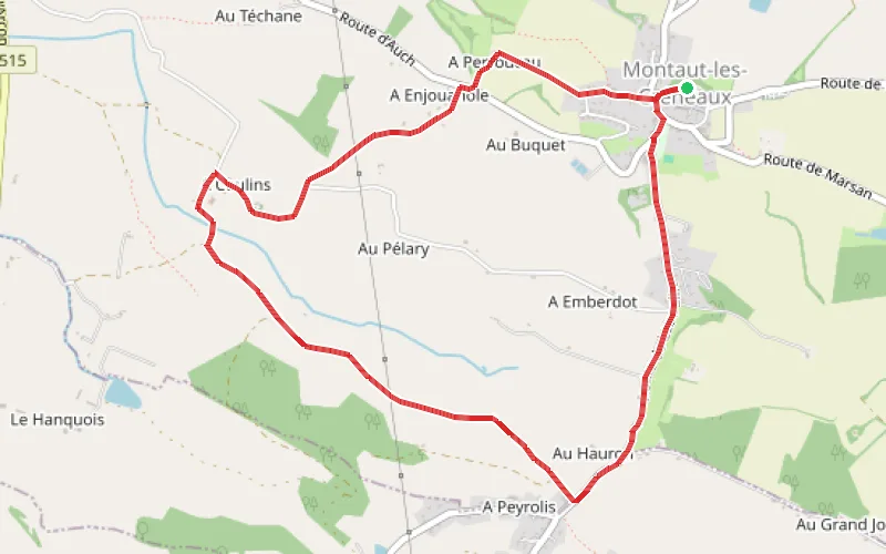 Tracé du parcours La boucle du Château de Montaut-lès-Crénaux