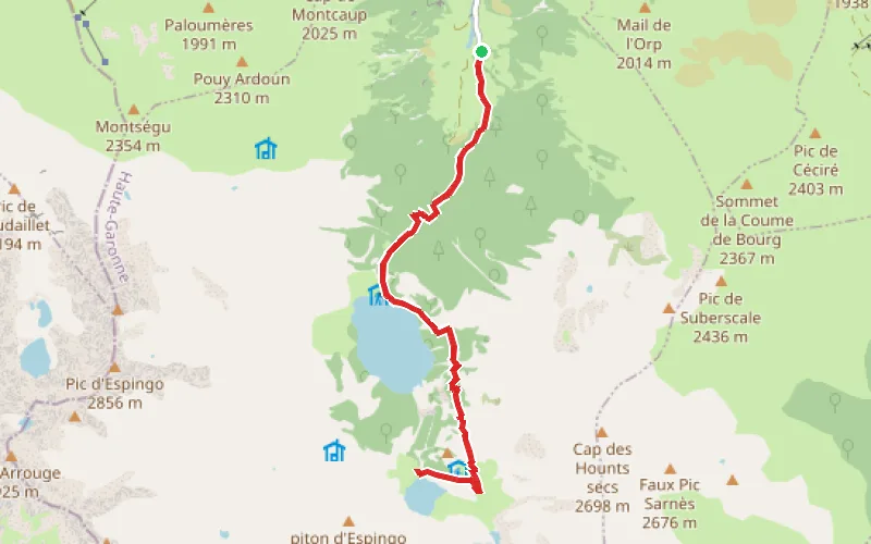 Tracé du parcours Lac d'Espingo