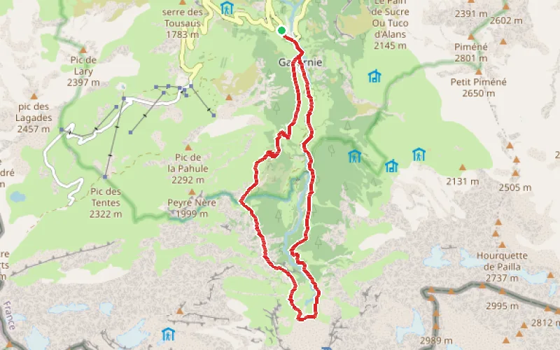 Tracé du parcours Cirque de Gavarnie par le Plateau de Bellevue
