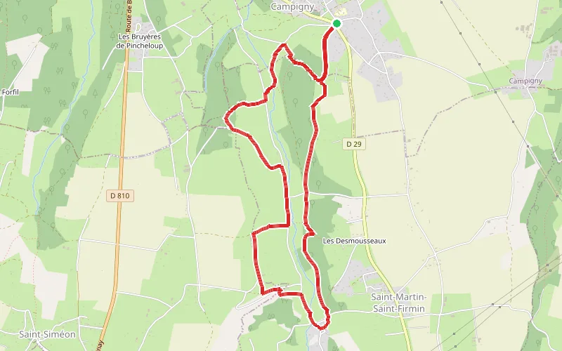 Tracé du parcours Balade dans la vallée de la Véronne