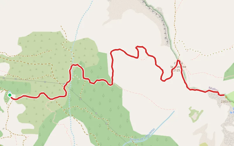 Tracé du parcours Crête de la Gardette