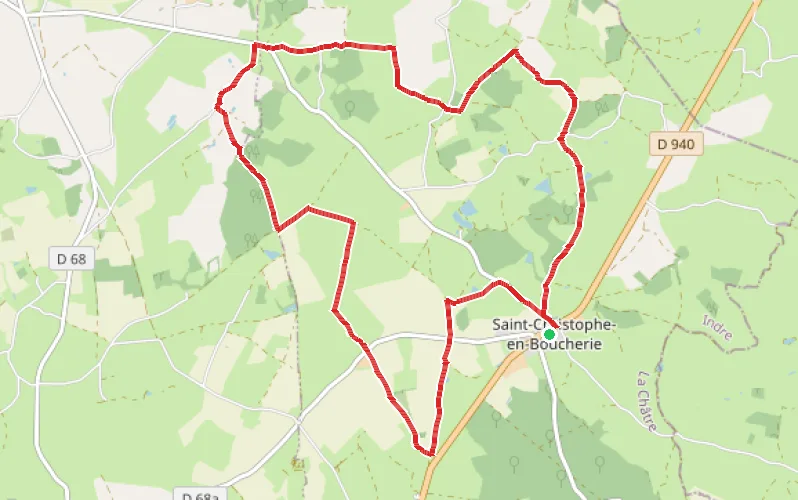 Tracé du parcours Circuit à Saint-Christophe-en-Boucherie, à la limite du Cher