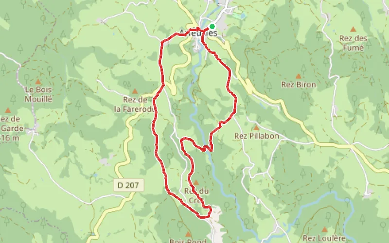 Tracé du parcours Circuit Ramille à Arfeuilles