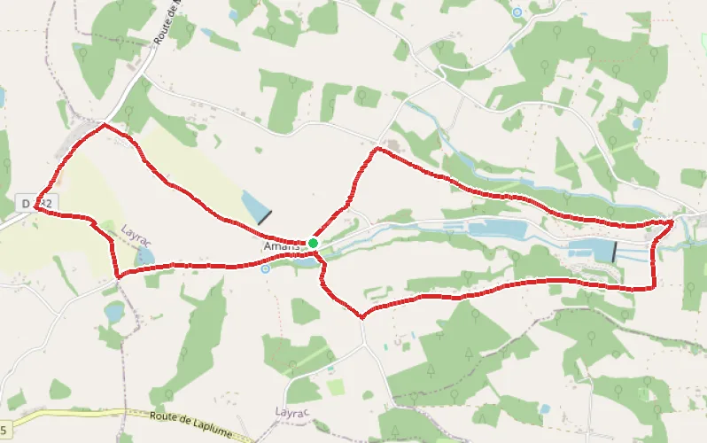 Tracé du parcours Circuit entre Layrac et Marmont Pachas