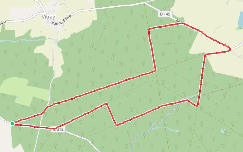 Tracé du parcours Chemins et sentiers de la Forêt de Tronçais à Meaulne-Vitray