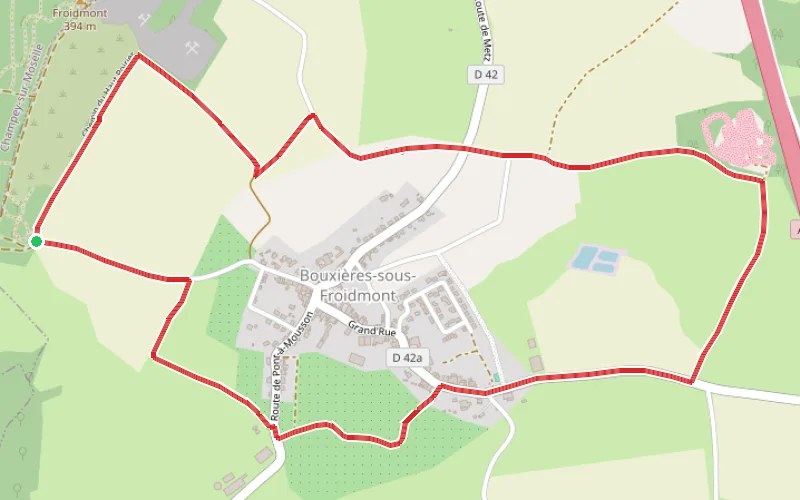Tracé du parcours Petite balade autour de Bouxières-sous-Froidmont