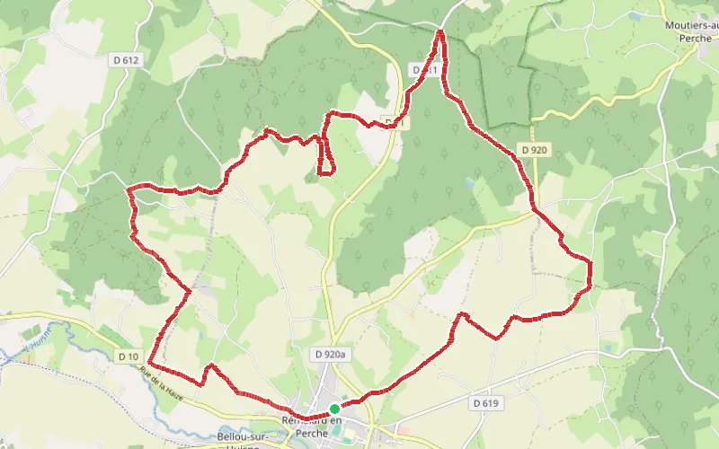 Tracé du parcours Le Perche et ses collines au départ de Rémalard