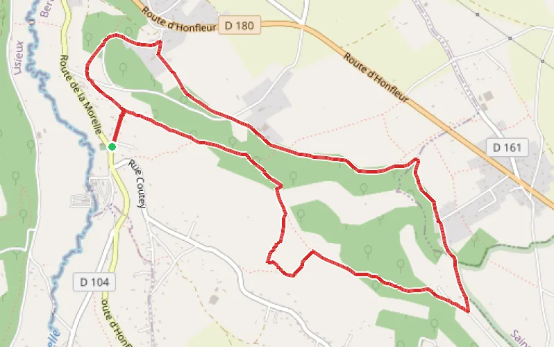 Tracé du parcours Balade secrète de la Fontaine Caillou