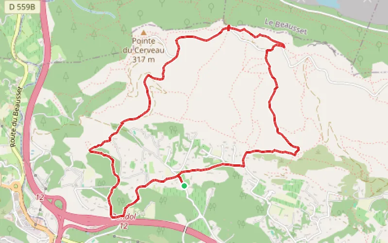 Tracé du parcours Le Massif du Gros Cerveau - Côté Ouest