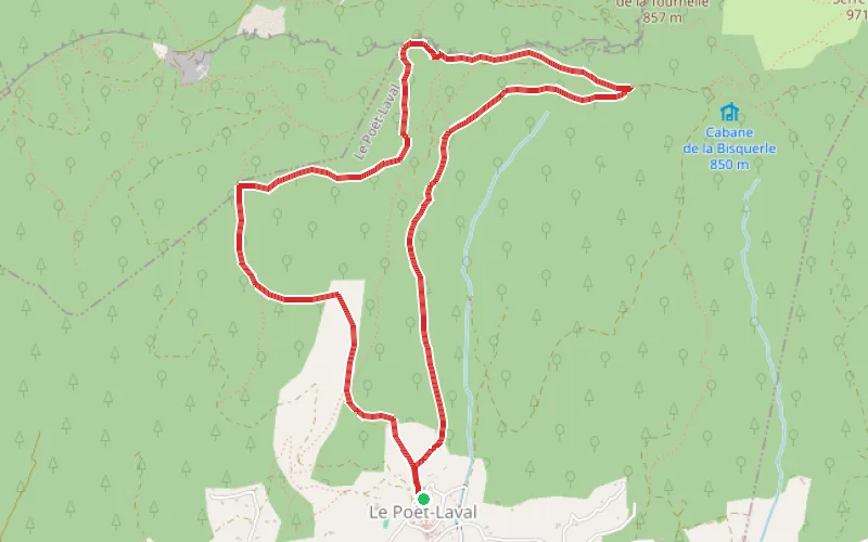 Tracé du parcours Au-dessus du Poët-Laval