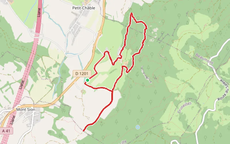 Tracé du parcours Le Saleve - Pomier - Le Bois des Fées