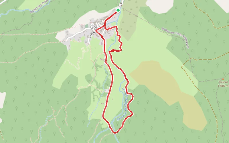 Tracé du parcours Boucle forestière autour du Ruisseau de l'Étang d'Artax