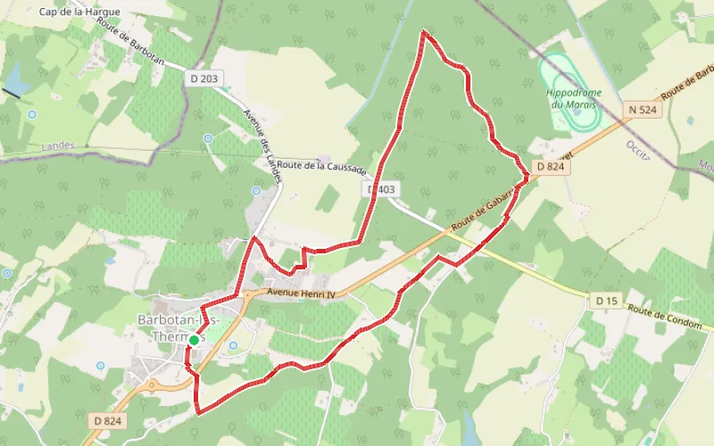 Tracé du parcours Chemin de la Caussade