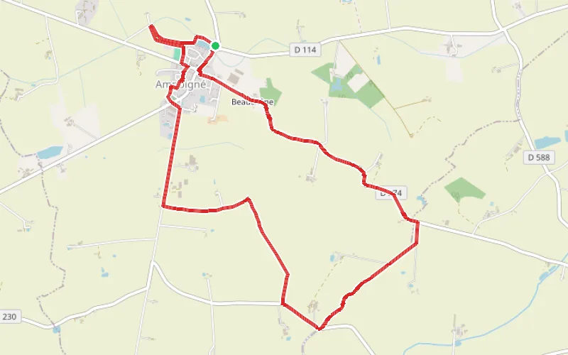 Tracé du parcours Circuit Ampoigné - la Morinière