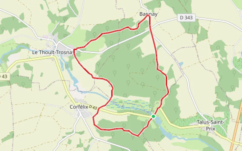 Tracé du parcours L'Abbaye du Reclus par Bannay et Belin