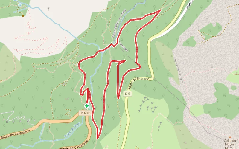 Tracé du parcours La Forêt de Nans